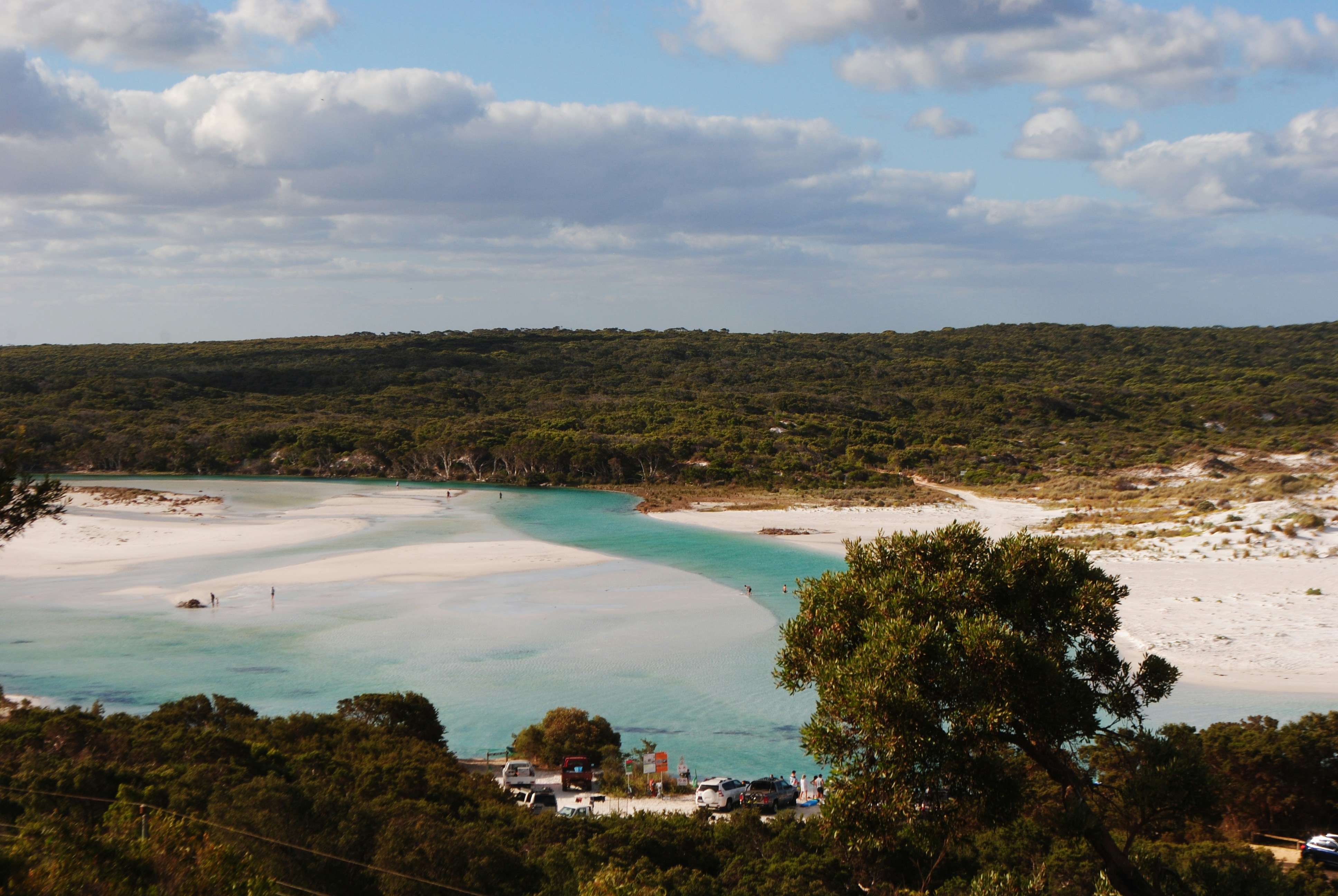 A Great Southern coastal inlet with white sand bars and bushland