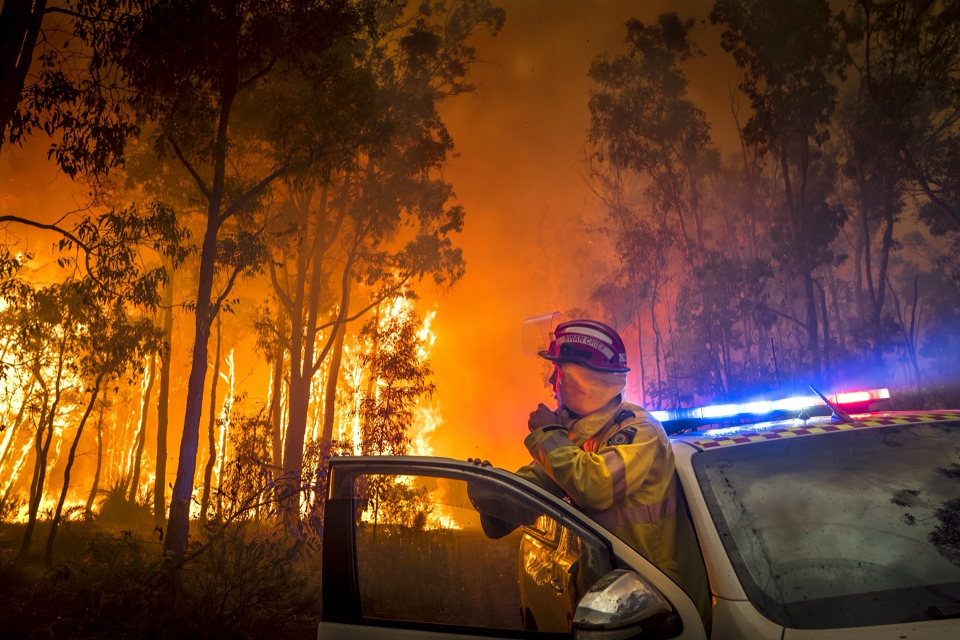 Rik Mills on the fireground during the Mundaring bushfire response